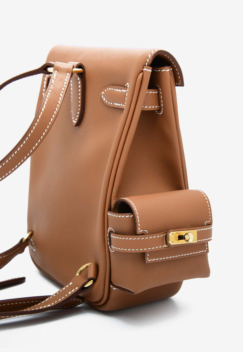 Hermès Kelly Jump Backpack in Gold Swift Leather with Gold Hardware