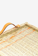 Hermès Oseraie Rectangular Tray PM in Wicker and Jaune d
Or Swift