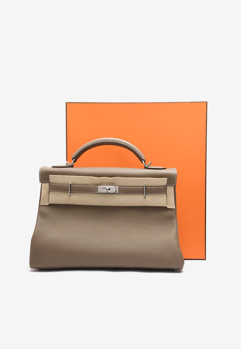 Hermes Kelly Maxi 42 in Etoupe Togo with Palladium Hardware