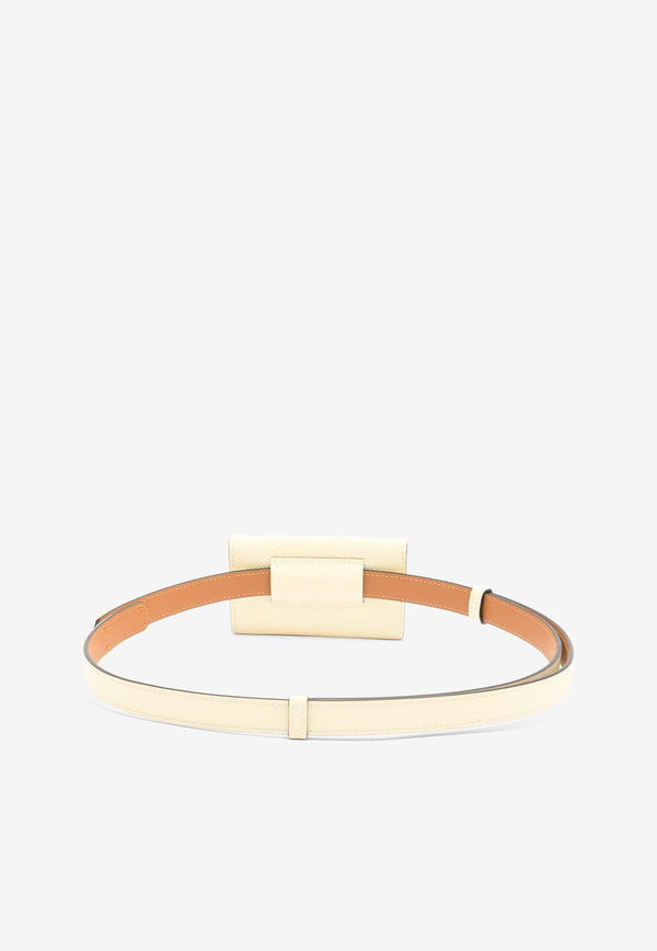 Hermès Kelly Pocket 18 Belt in Nata Epsom Leather with Gold Buckle