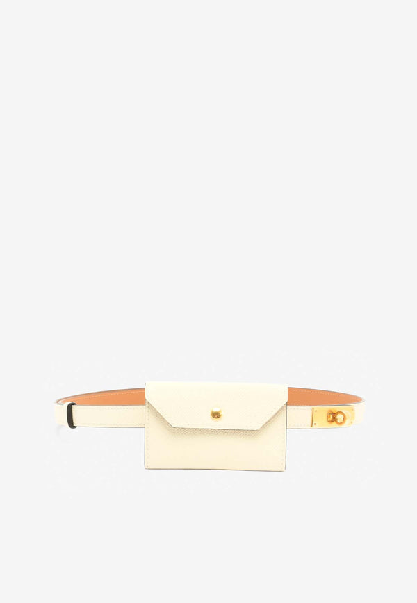 Hermès Kelly Pocket 18 Belt in Nata Epsom Leather with Gold Buckle