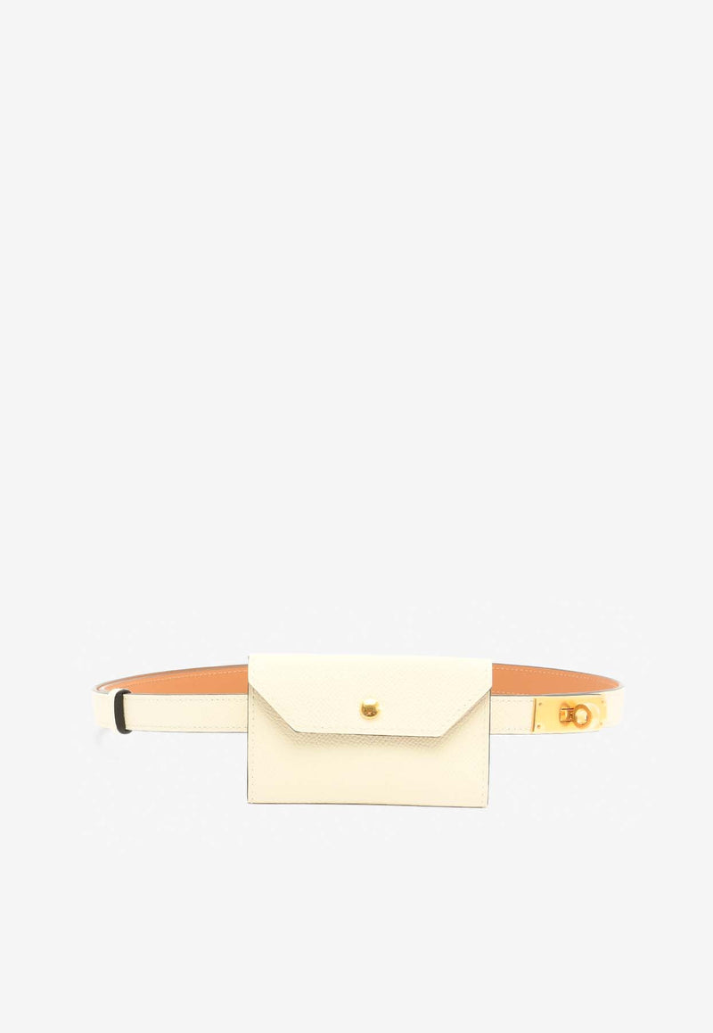 Hermès Kelly Pocket 18 Belt in Nata Epsom Leather with Gold Buckle