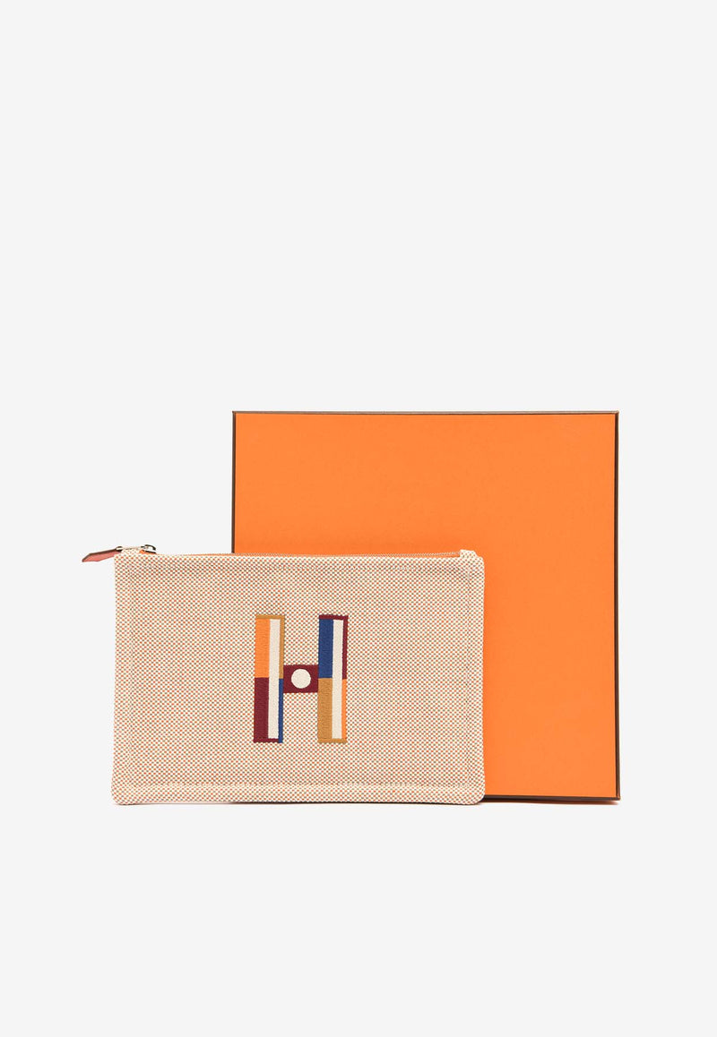 Hermès Faubourg PM Corner Case in Orange and Ficelle H Canvas 