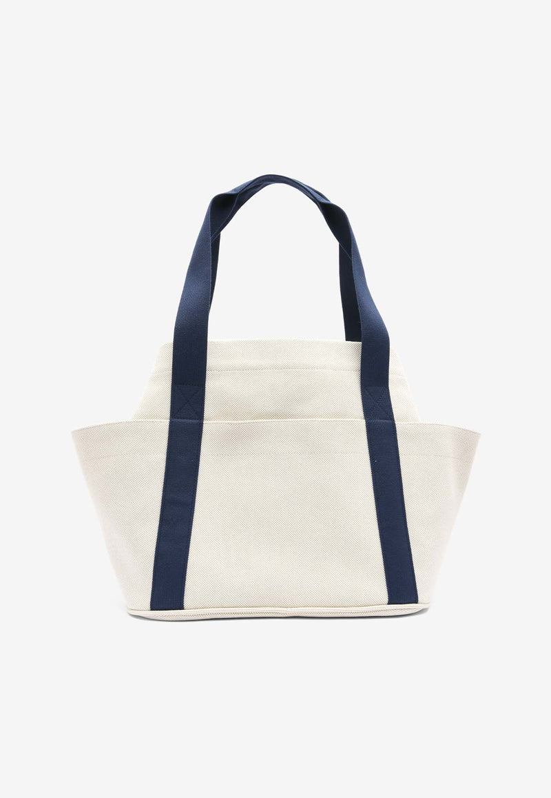 Hermès Baby Cabriole Nappy Bag in Gris Perle H Canvas and Printed Cotton