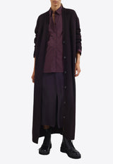 The Frankie Shop Emi Knit Long Cardigan Purple TKSEMILON02870PLUM