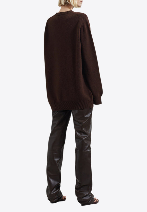 The Frankie Shop Maxime Knit Sweater Dress Brown TKSMAXIME02000BROWN