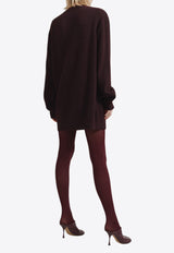 The Frankie Shop Maxime Knit Sweater Dress Purple TKSMAXIME02870PLUM