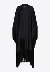 Taller Marmo Iguazu Maxi Fringed Kaftan Black TM_PF2460_133BLACK