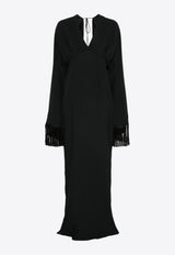 Taller Marmo Magnifique V-neck Maxi Dress Black TM_PS2511_133BLACK