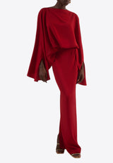 Taller Marmo Eolia Cady Crepe Maxi Dress Red TM_RA2503_360RED