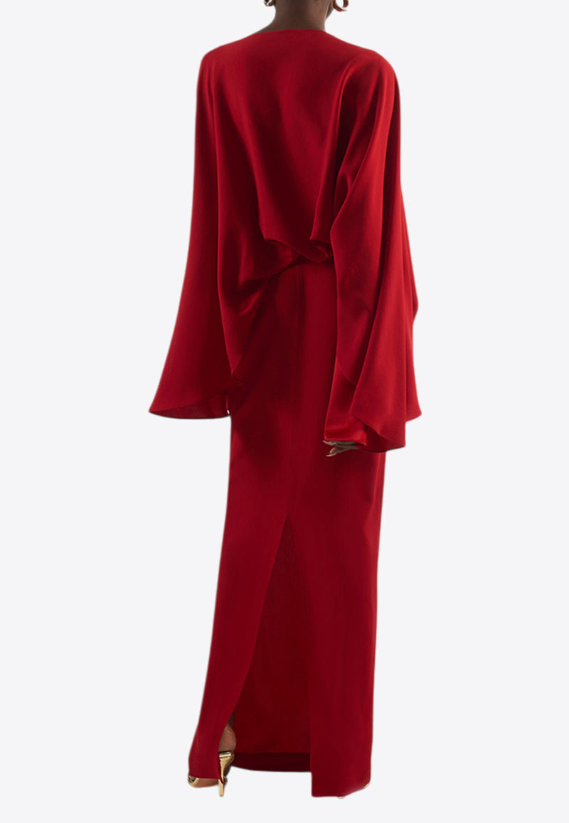 Taller Marmo Eolia Cady Crepe Maxi Dress Red TM_RA2503_360RED