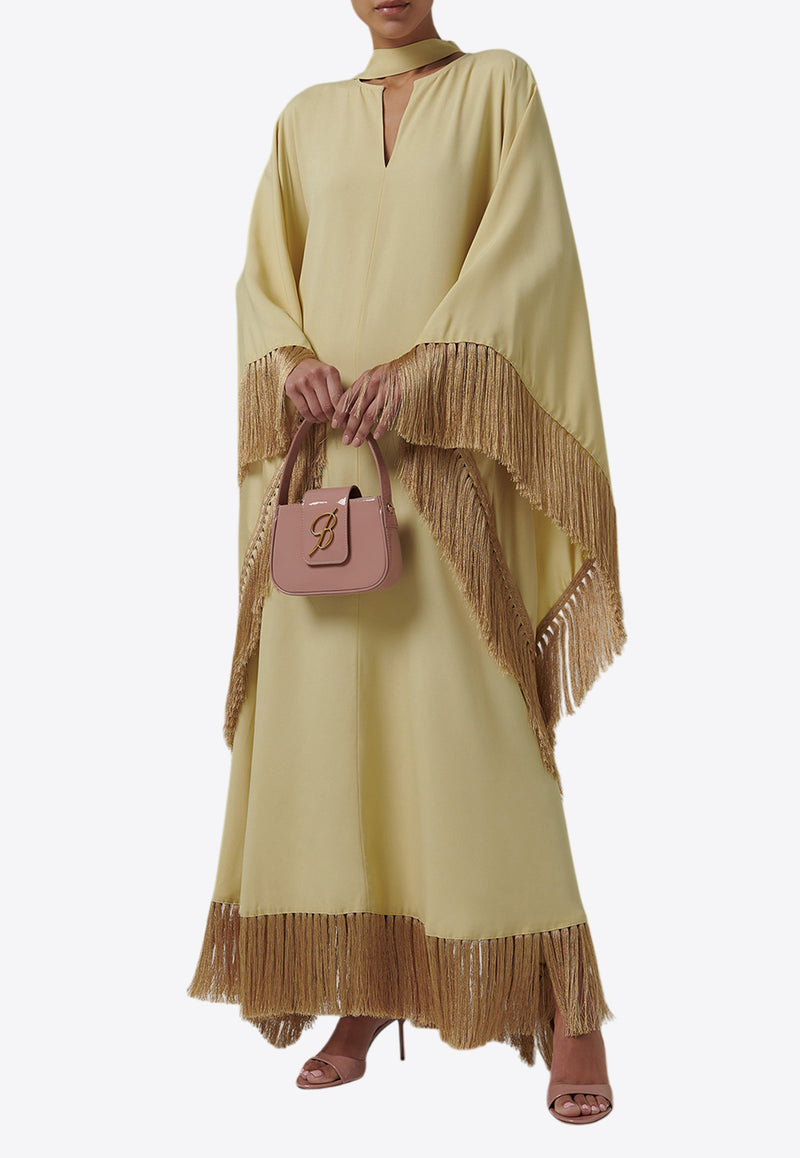 Taller Marmo Hammamet Maxi Fringed Kaftan Dress Beige TM_RA2509_104BEIGE