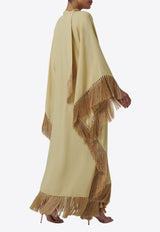 Taller Marmo Hammamet Maxi Fringed Kaftan Dress Beige TM_RA2509_104BEIGE