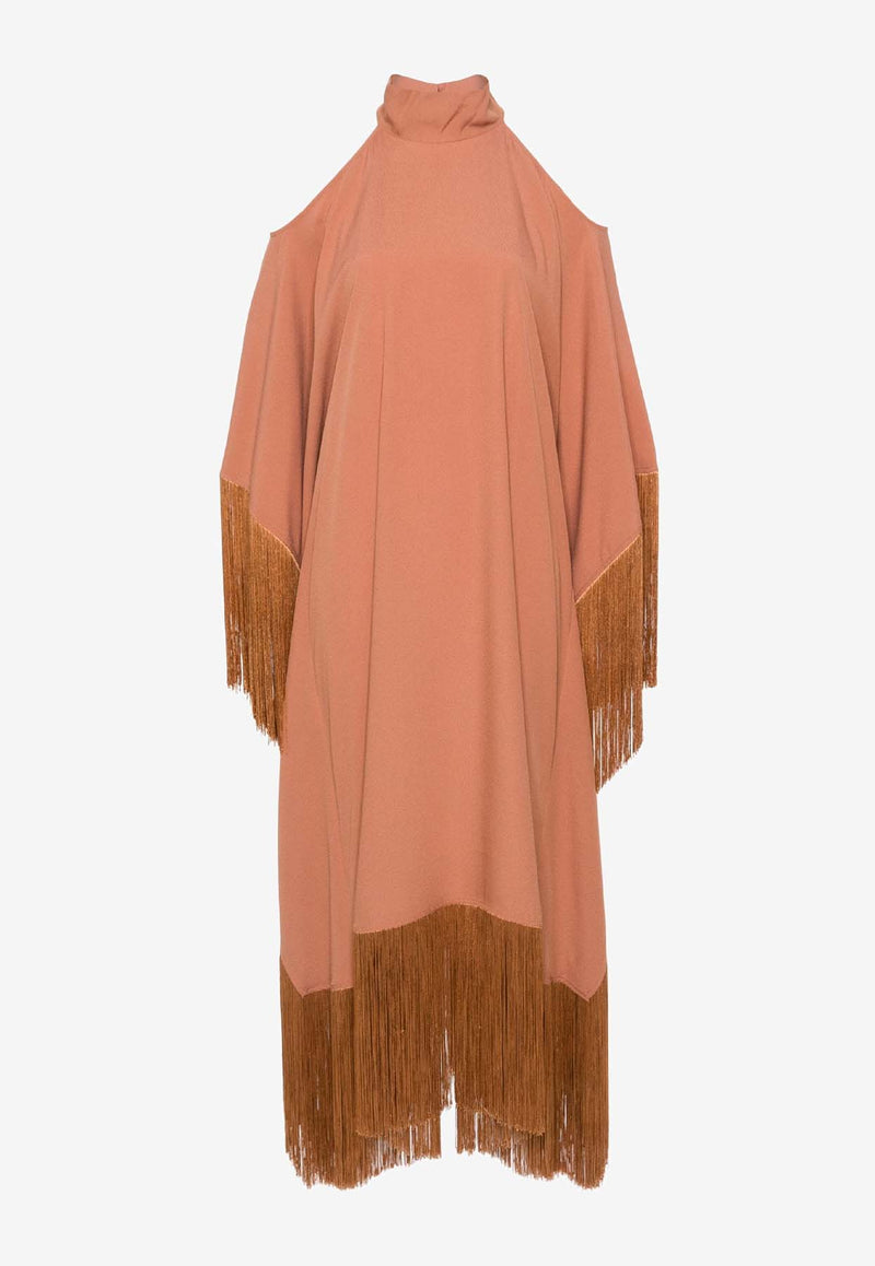 Taller Marmo Divina Fringed Maxi Kaftan Dress Orange TM_SS2409_705ORANGE