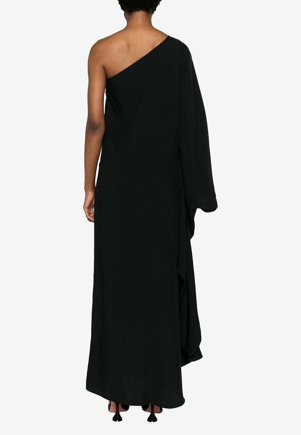 Taller Marmo Balear One-Shoulder Maxi Dress Black TM_SS2416_133BLACK