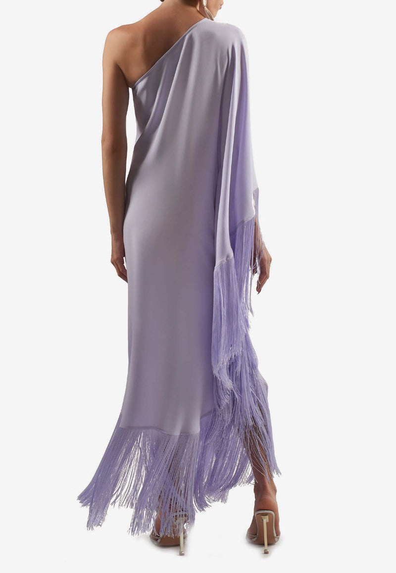 Taller Marmo Spritz One-Shoulder Fringed Maxi Dress Purple TM_SS2425_343PURPLE