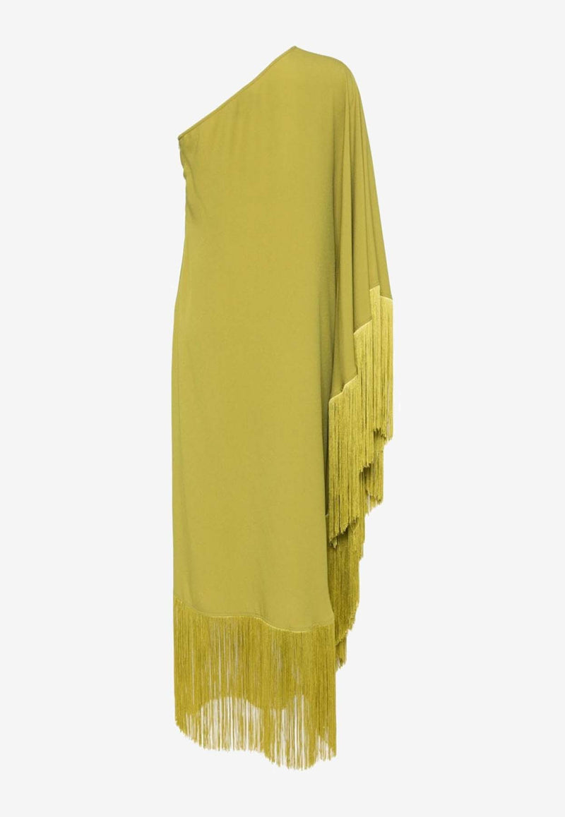 Taller Marmo Spritz One-Shoulder Fringed Maxi Dress Yellow TM_SS2425_551YELLOW