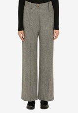 Patou Herringbone Straight-Leg Pants Gray TR0020149WO/N_PATOU-963A