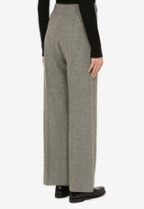 Patou Herringbone Straight-Leg Pants Gray TR0020149WO/N_PATOU-963A