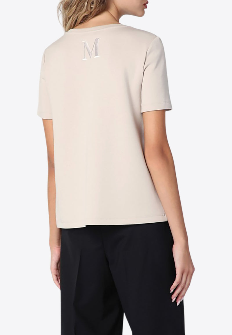 S Max Mara Tubo Embroidered M T-shirt Ecru TUBOCO/P_MAXS-001