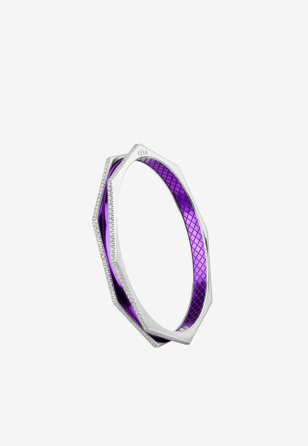 EÉRA Tubo Diamond Bracelet in 18-karat White Gold Purple TUBRFP11U1