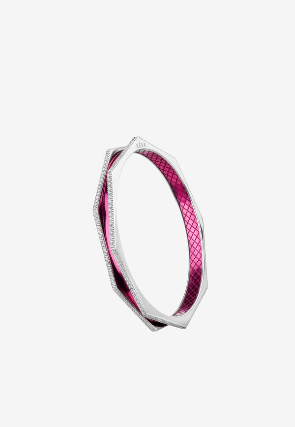 EÉRA Tubo Diamond Bracelet in 18-karat White Gold Pink TUBRFP14U1