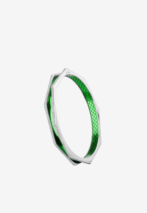 EÉRA Tubo Diamond Bracelet in 18-karat White Gold Green TUBRFP15U1