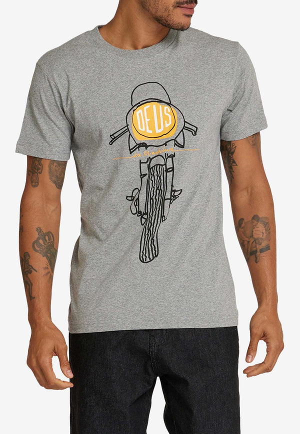 Deus Ex Machina Frontal Matchless Graphic Print T-shirt T_DMW41808HGREY