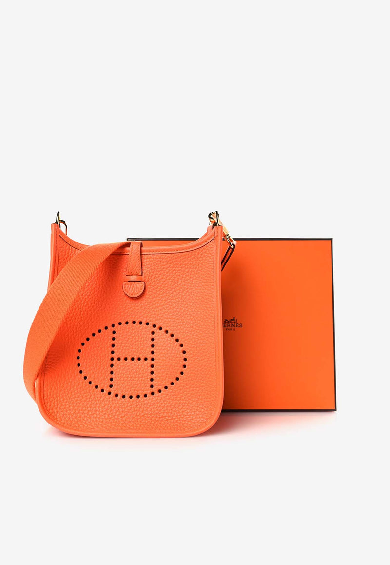 Hermès Evelyne TPM in Orange Minium Taurillon Clemence with Gold Hardware