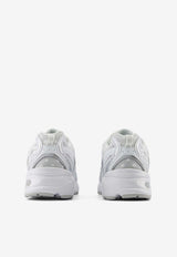 New Balance 530 Low-Top Sneakers in White with Silver Metallic U530HFW