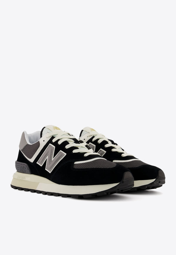 New Balance 574 Low-Top Sneakers in Black with Marblehead Black U574LGG1