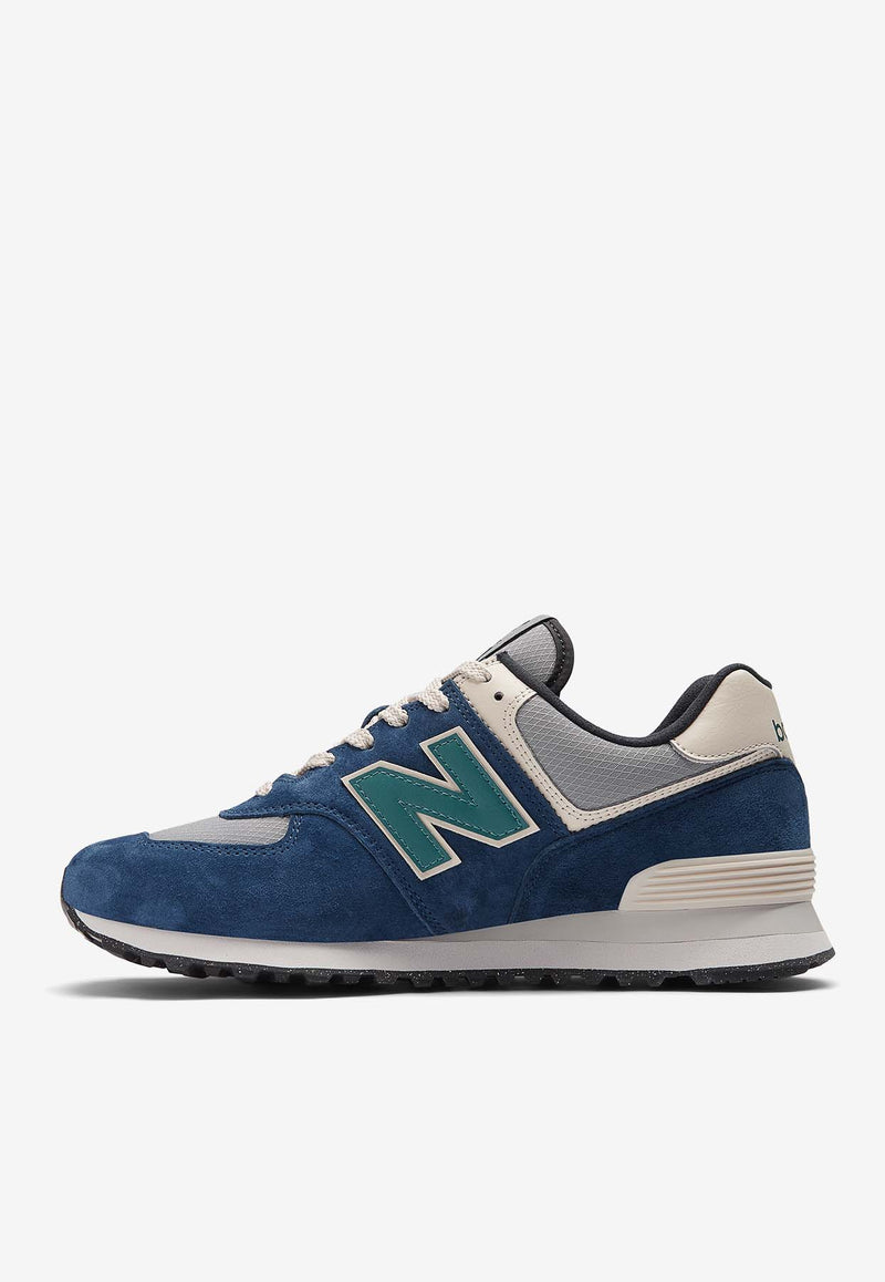 New Balance 574 Low-Top Sneakers in NB Navy with Slate Grey and New Spruce U574SOA