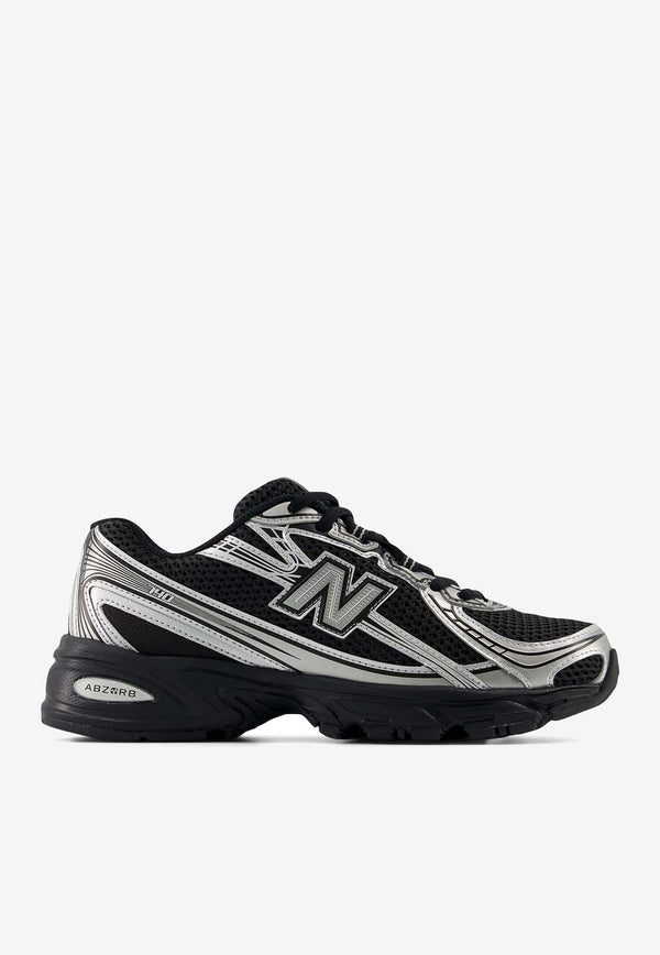 New Balance 740 Low-Top Sneakers in Black with Silver Metallic U740BM2