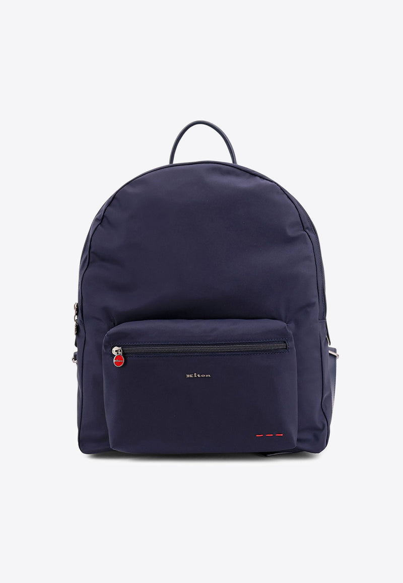 Kiton Ciro Paone Logo Plaque Backpack Blue UBA0084N01221_02