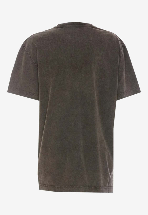 Alexander Wang Distressed Logo Skyline T-shirt Gray UCC3241708GREY