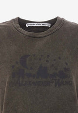 Alexander Wang Distressed Logo Skyline T-shirt Gray UCC3241708GREY