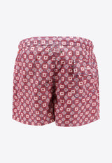 Kiton Ciro Paone Maiolica Print Swim Shorts Red UCOM2CK0748F_70