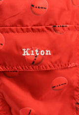 Kiton Ciro Paone Logo Print Swim Shorts Red UCOM2CK0749F_03