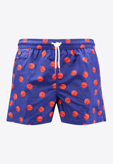 Kiton Ciro Paone Polka Dots Printed Swim Shorts Blue UCOM2CK0749F_08