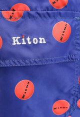 Kiton Ciro Paone Polka Dots Printed Swim Shorts Blue UCOM2CK0749F_08