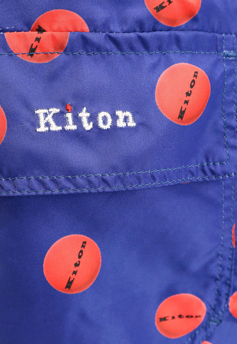 Kiton Ciro Paone Polka Dots Printed Swim Shorts Blue UCOM2CK0749F_08