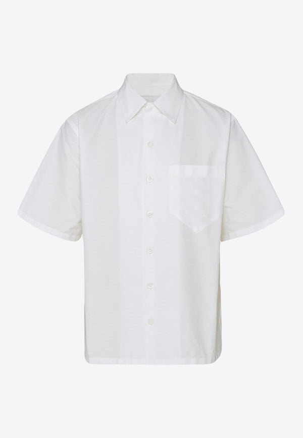 Prada Triangle Logo Short-Sleeved Shirt White UCS414S2211VJP_F0009