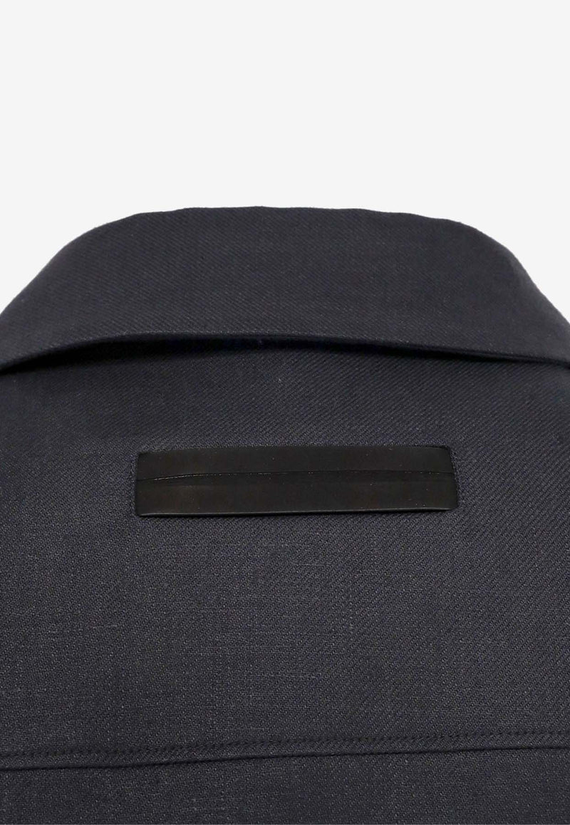 ZEGNA Long-Sleeved Linen Shirt Black UFV60A9SOT10B_K08