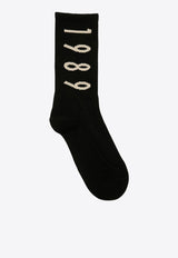 1989 Studio Logo Inlay Ribbed Socks Black UFW24.908CO/P_1989-BLK