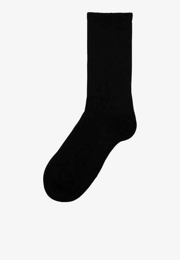 1989 Studio Logo Inlay Ribbed Socks Black UFW24.908CO/P_1989-BLK