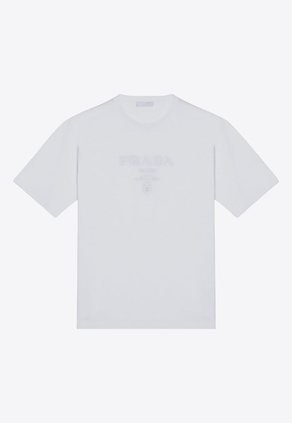 Prada Embossed Logo Crewneck T-shirt White UJN8151052/P_PRADA-F0009