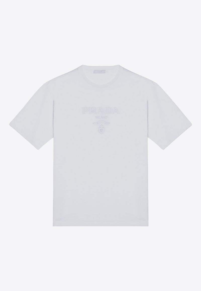 Prada Embossed Logo Crewneck T-shirt White UJN8151052/P_PRADA-F0009