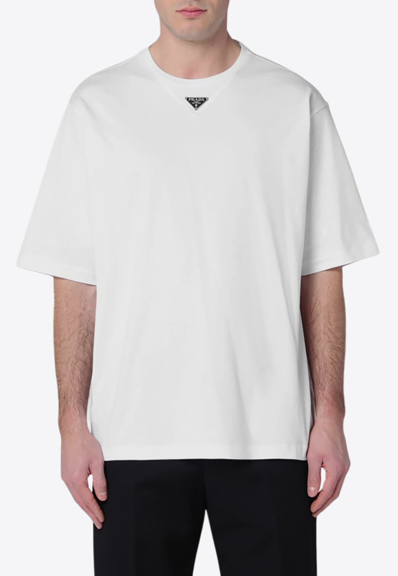 Prada Triangle Logo Basic T-shirt White UJN861240/Q_PRADA-F0009