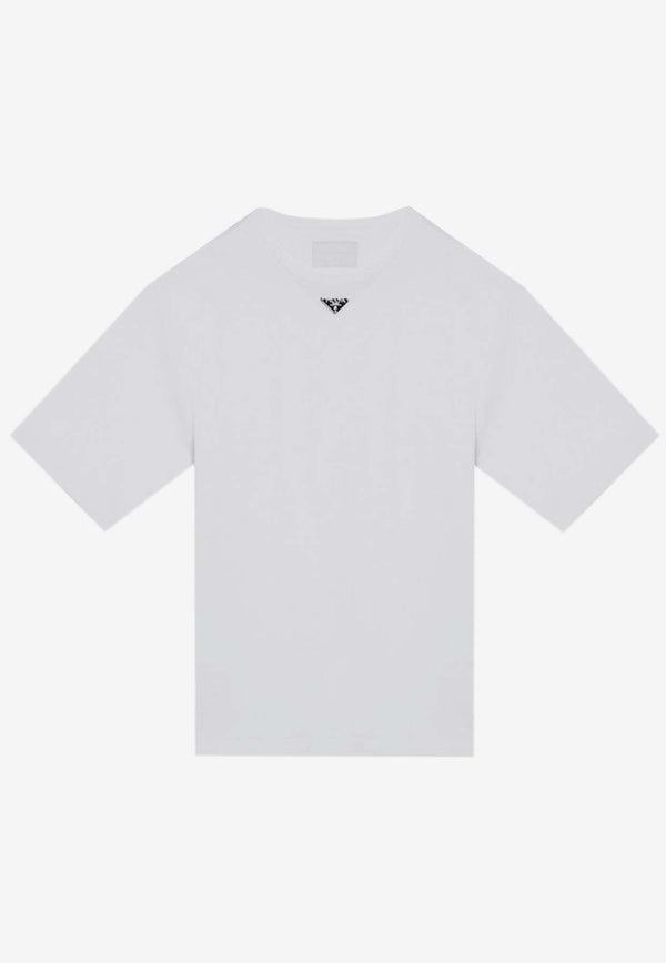 Prada Triangle Logo Oversized T-shirt White UJN861240/P_PRADA-F0009