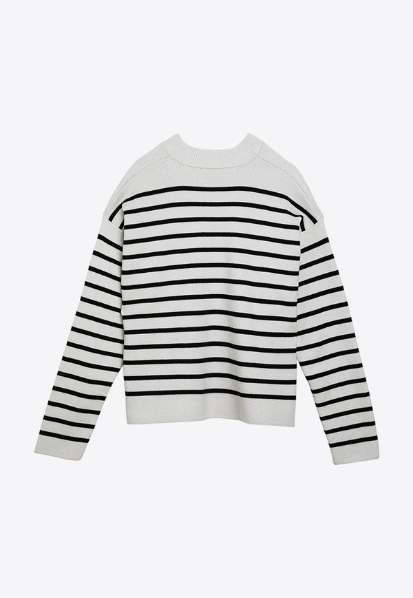 AMI PARIS Striped Crewneck Sweater Monochrome UKS036-KN0041/O_AMI-194